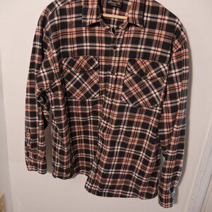 VT Flannel Company Shirt - black/orange/white - size XL